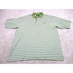 Masters Green Striped Polo Shirt